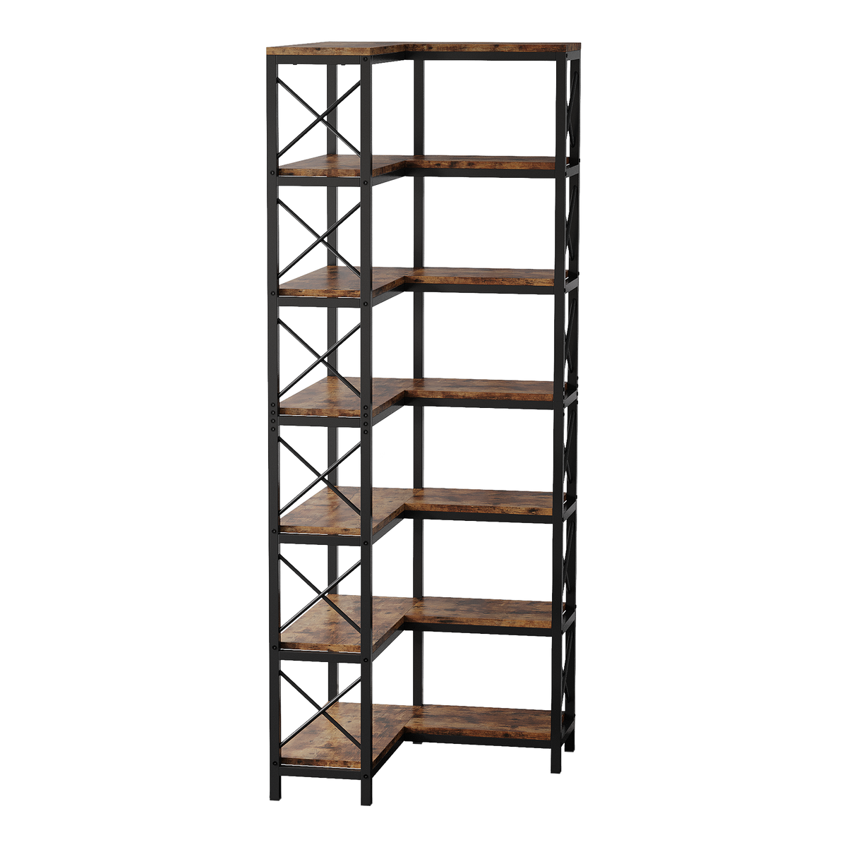 79.53" Tall 7-Tier Large Corner Bookshelf