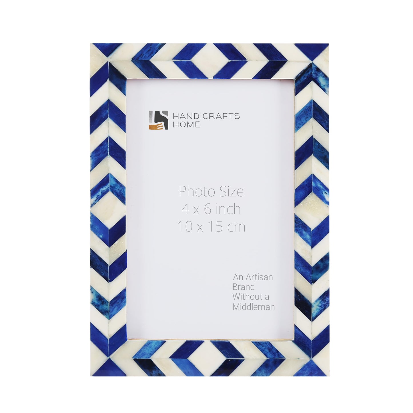 Picture Frame Taj Pattern Collection Bone Inlay Blue 4 Sizes