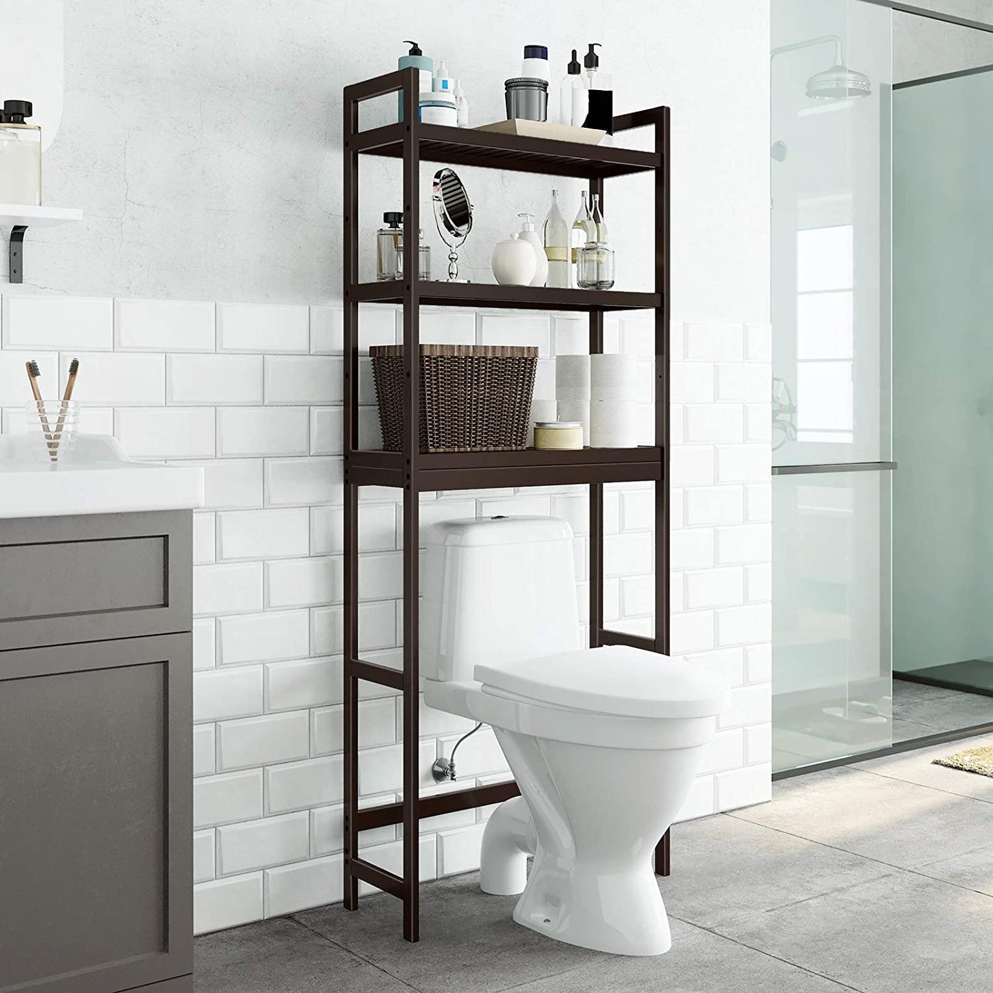 Adjustable Shelves Bathroom Organizer