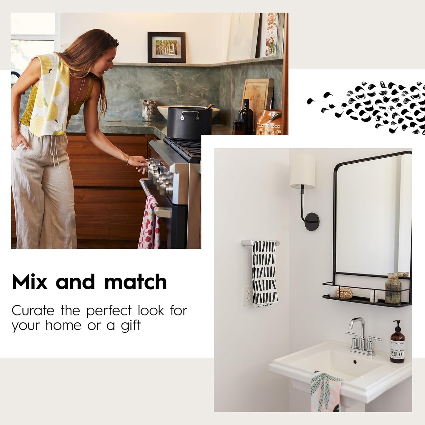 Fir Real Geometry Tea Towel