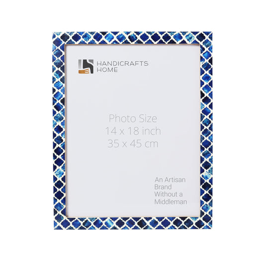 Poster Picture Frame Moroccan Bone & Resin Inlay Collection in 4 Sizes, Blue