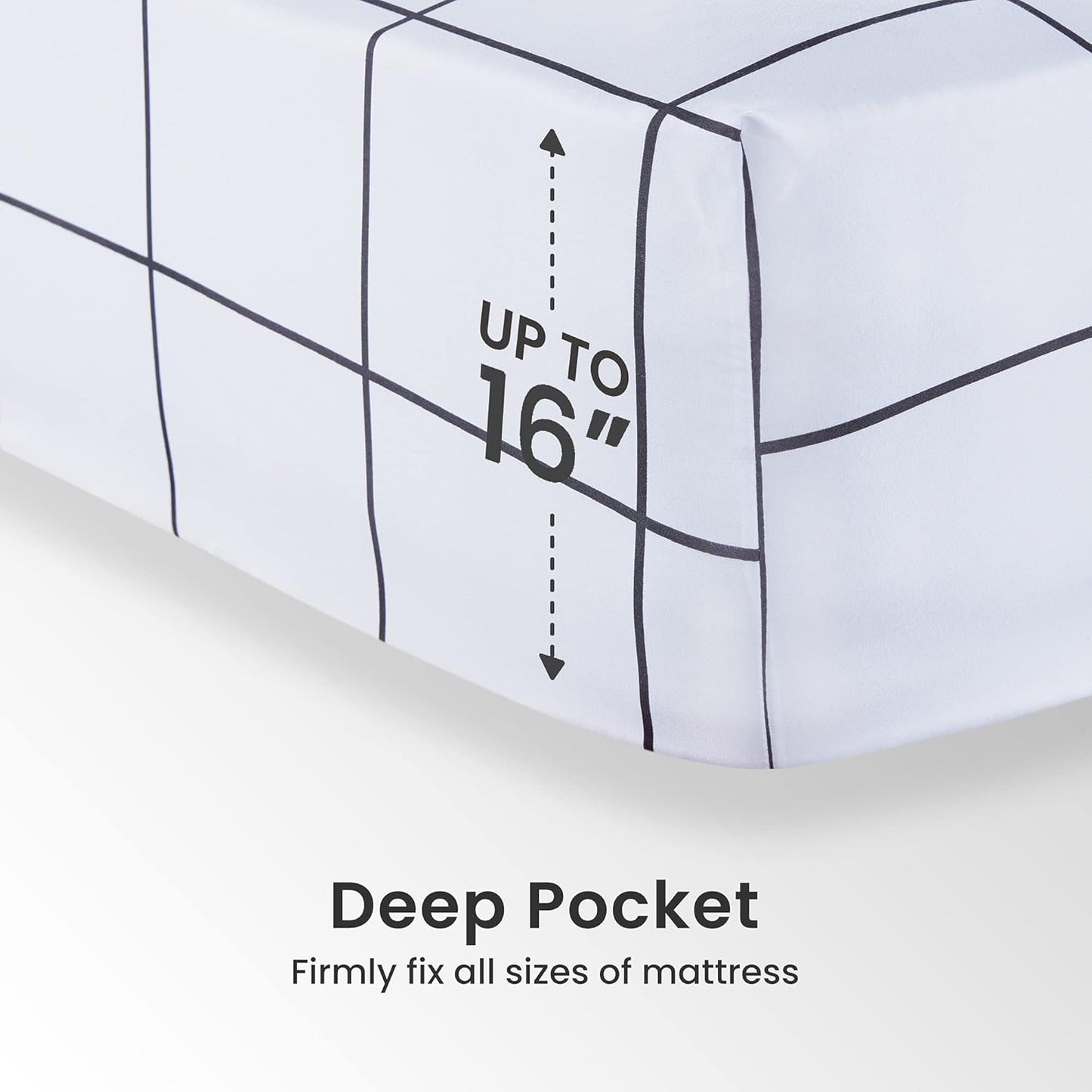 Printed Plaid Sheet Set 4 Piece - Double Brushed Microfiber