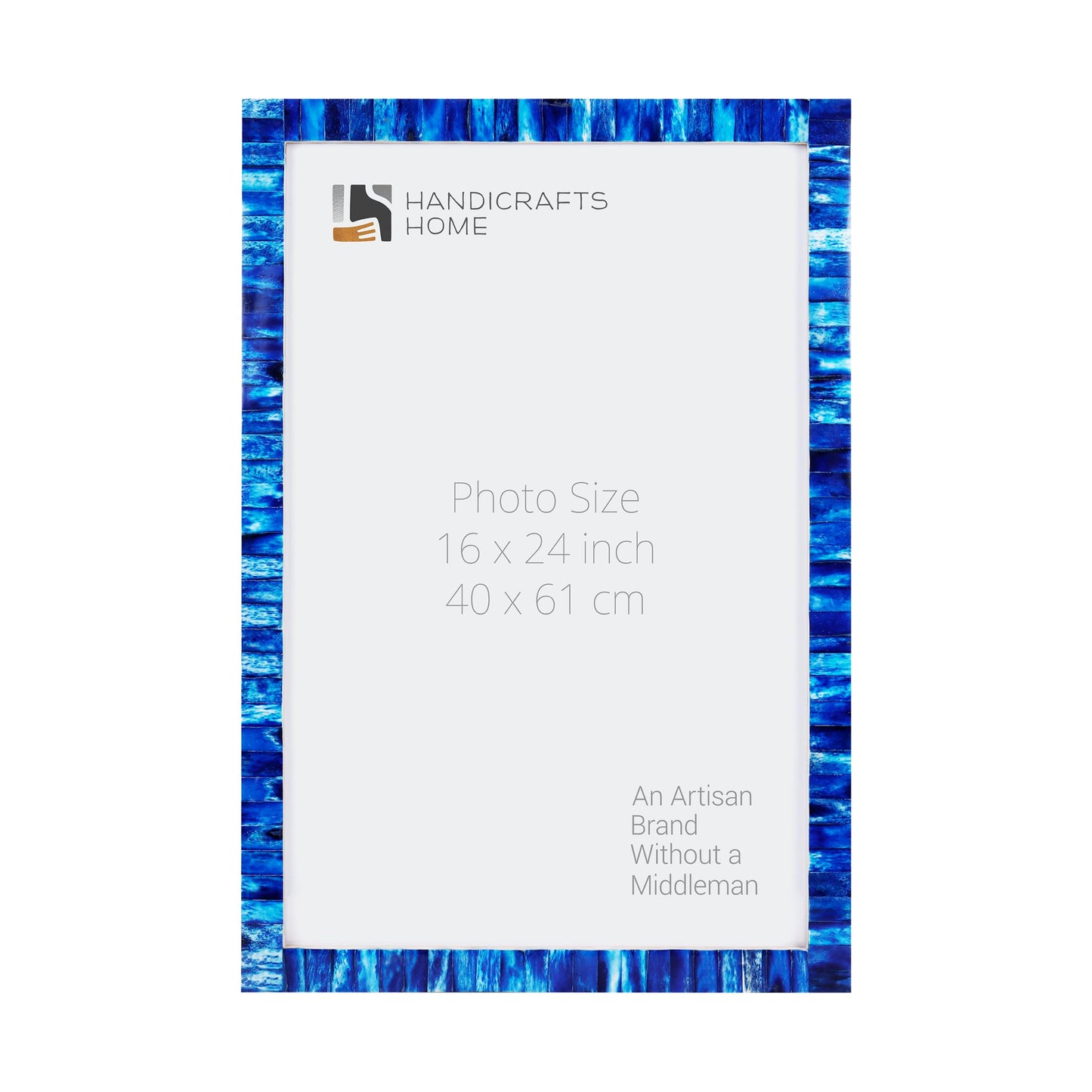 Poster Picture Frame Classic Pattern Bone Inlay Collection in 5 Sizes, Blue