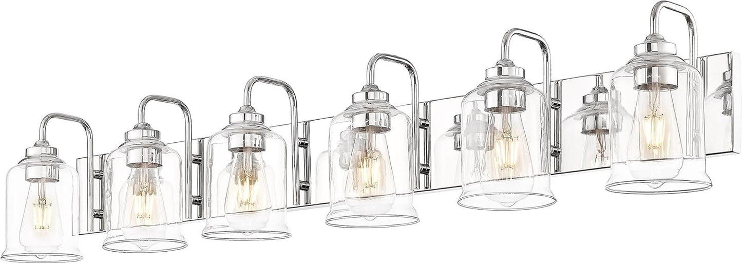 Farmhouse Glass Bathroom Vanity Light Fixture