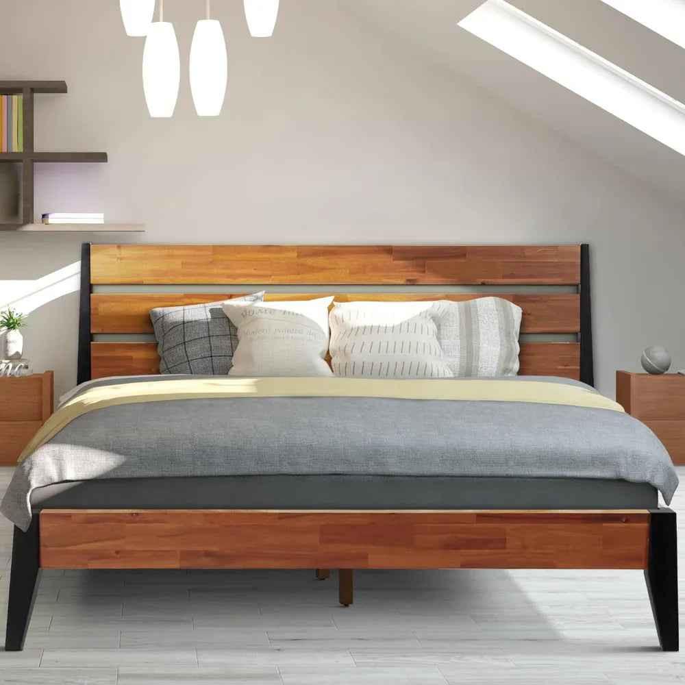 Acacia Emery Wood Platform Bed Frame for Modern Bedrooms