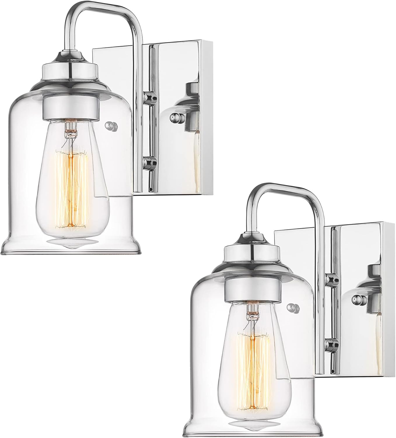 Farmhouse Glass Bathroom Vanity Light Fixture