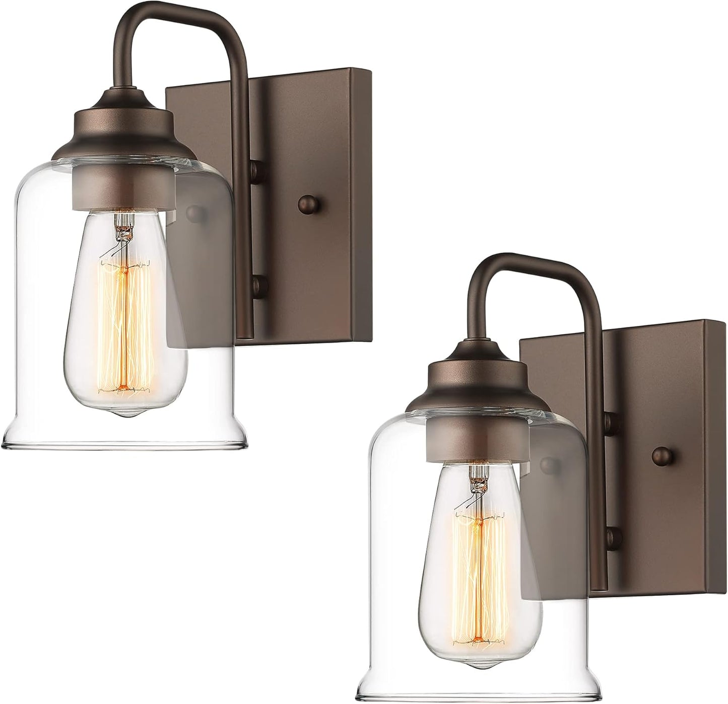Farmhouse Glass Bathroom Vanity Light Fixture