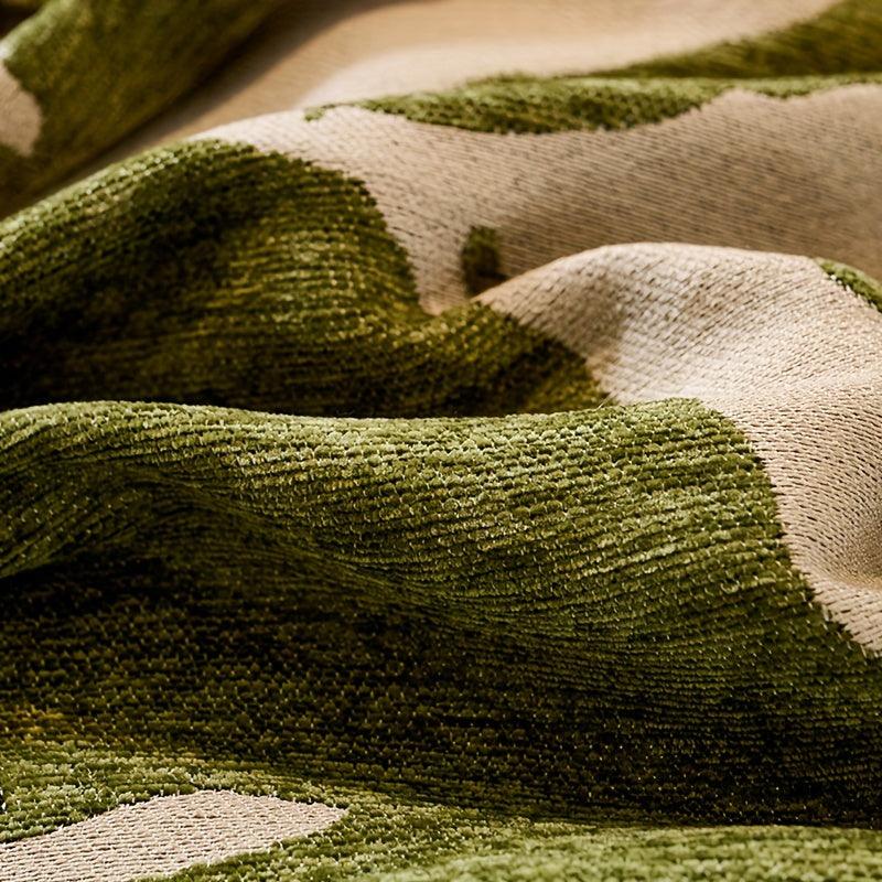 Premium Chenille Fabric Dark Green Couch Cover - All-Season Protector