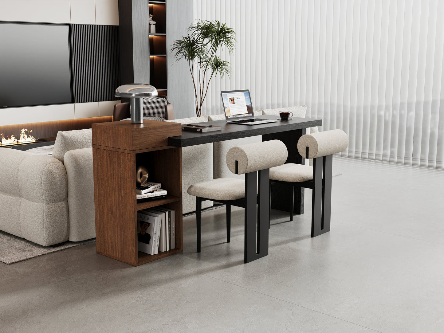 Modern Two-Tone Sofa Side Table