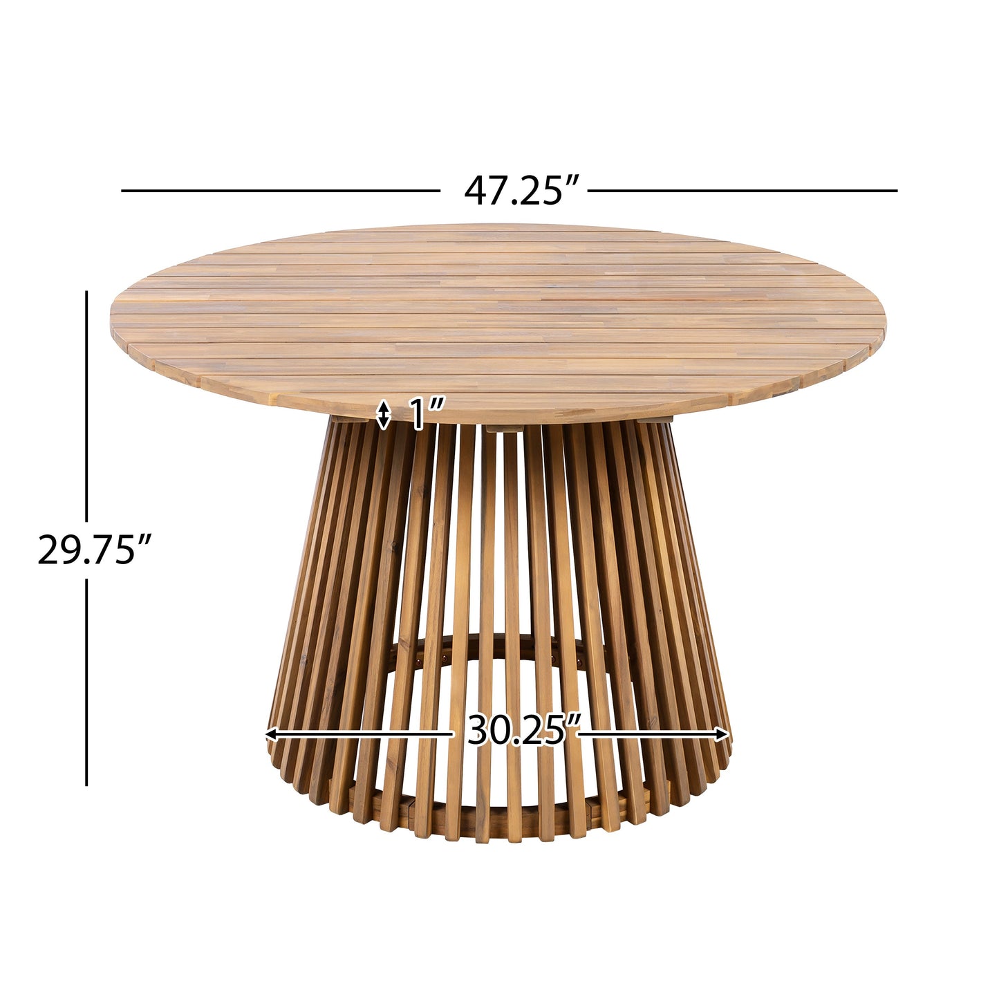 Patio Set Outdoor Acacia Wood Furniture Sets - Braided Dining Chairs & Dining Table