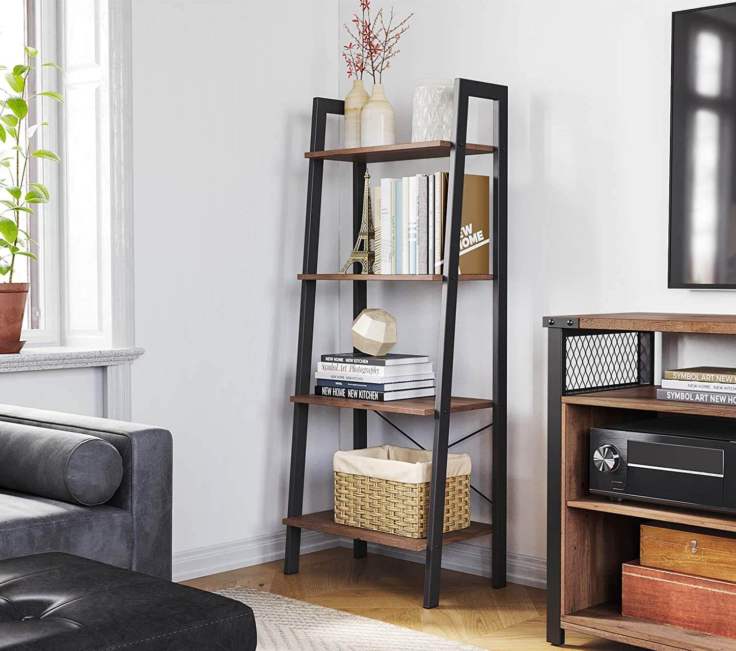 4-Tier Bookshelf & Storage Rack Shelves