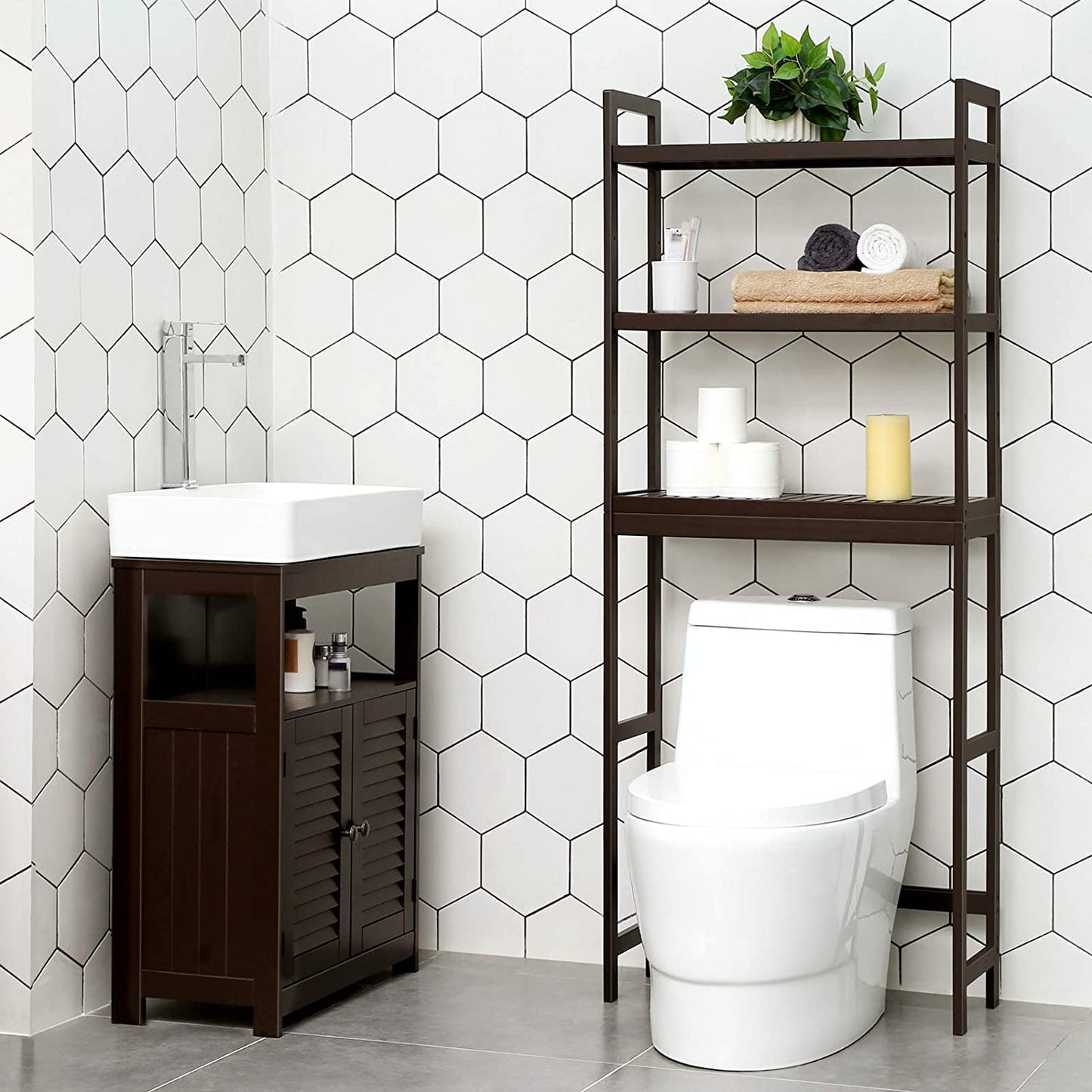 Adjustable Shelves Bathroom Organizer
