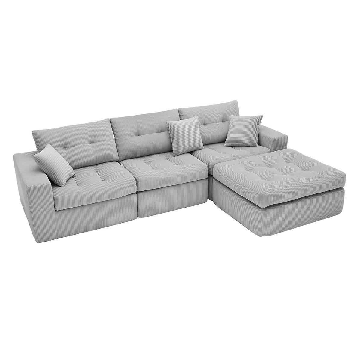 Corduroy Corner Chaise Compression Sofa Bed