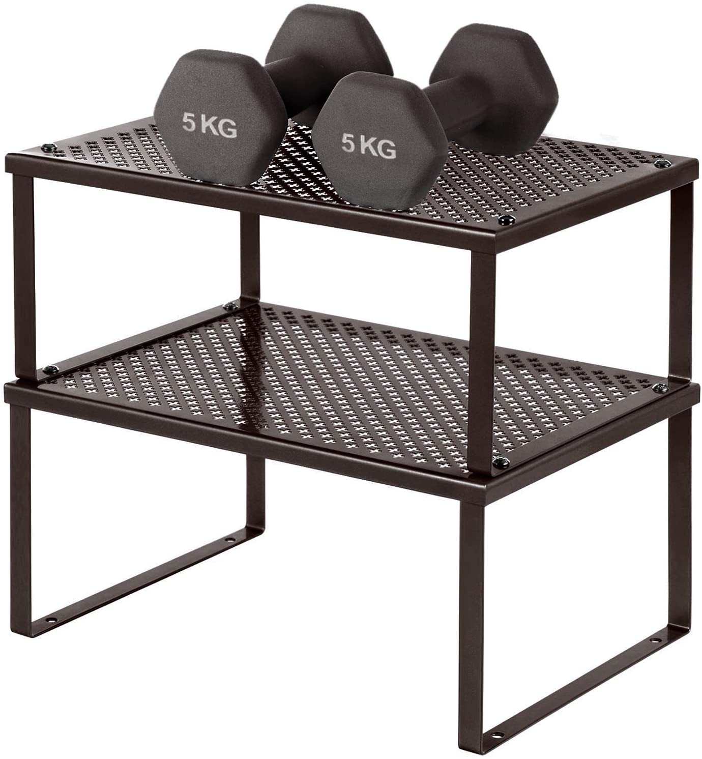 Set of 4 Expandable Metal Cabinet Shelf Organizer