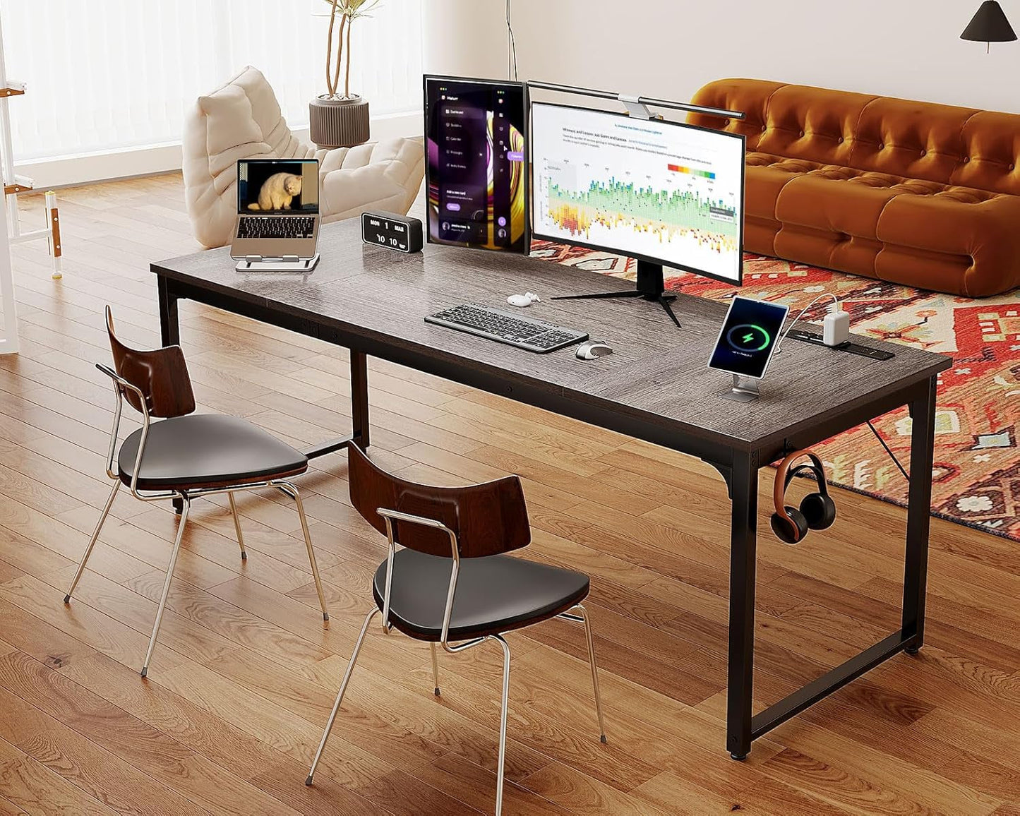 71 Inch Computer Desk With USB Ports For Home Office