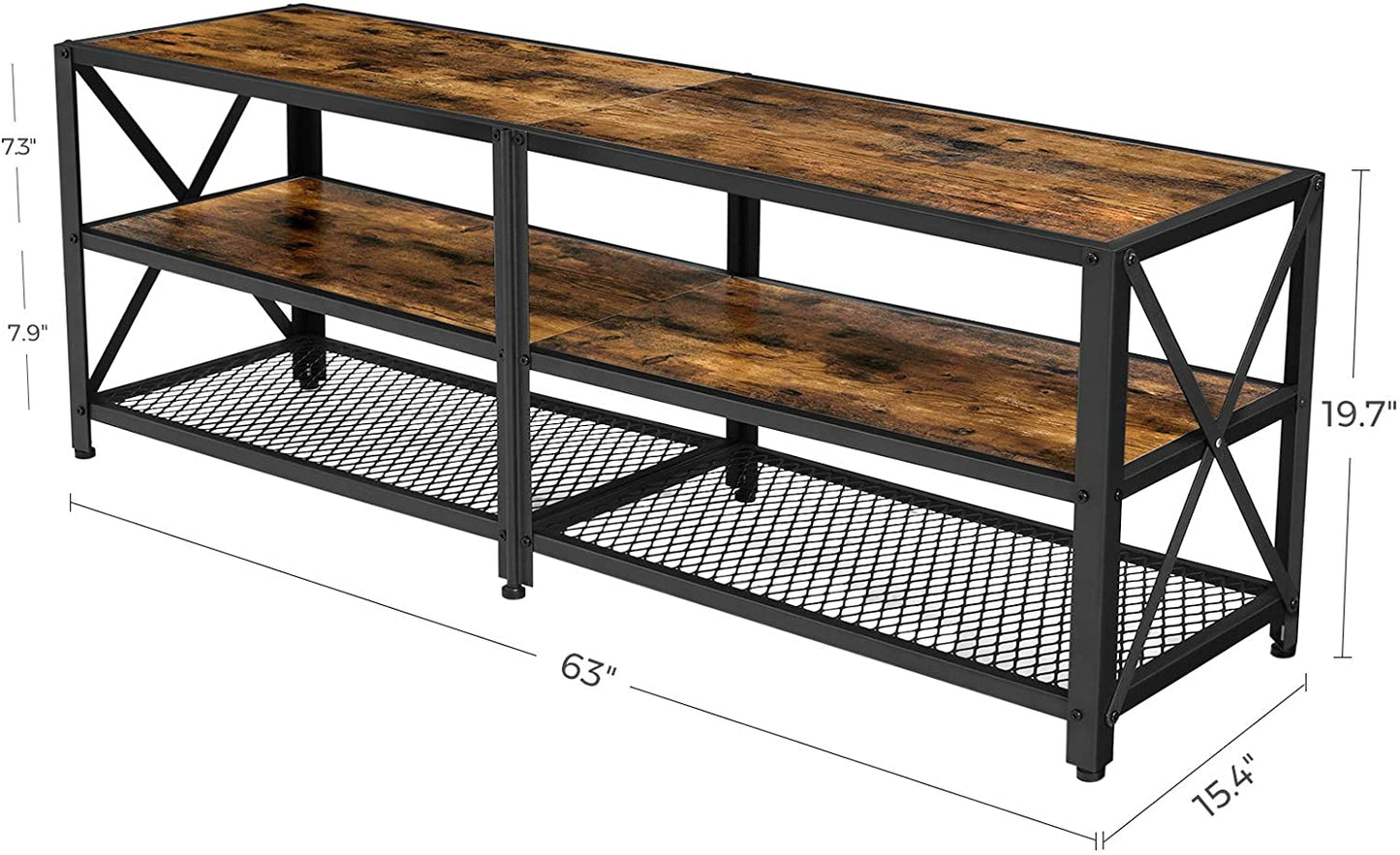 TV Stand for up to 70” TV, 3-Tier, 63” 3