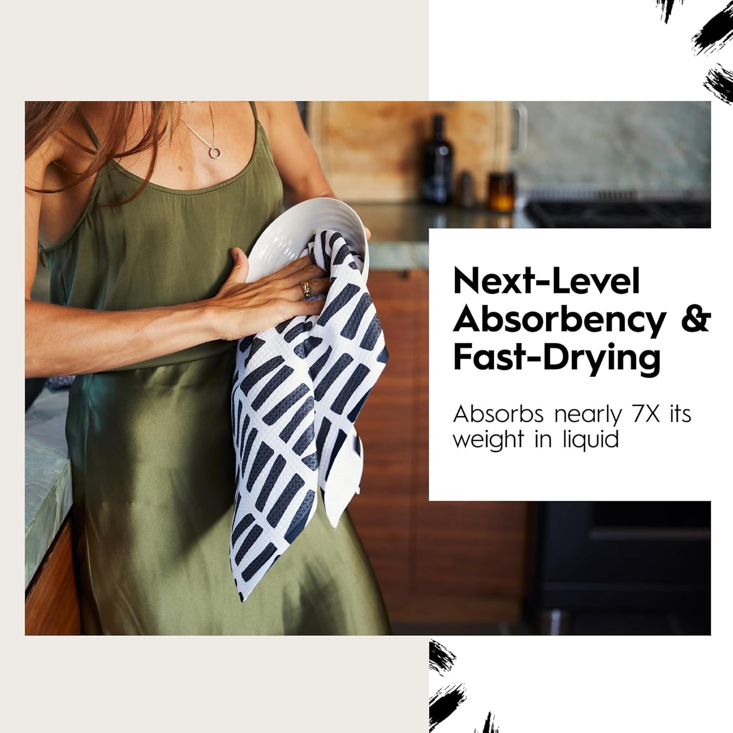 Midnight Flannel Geometry Tea Towel