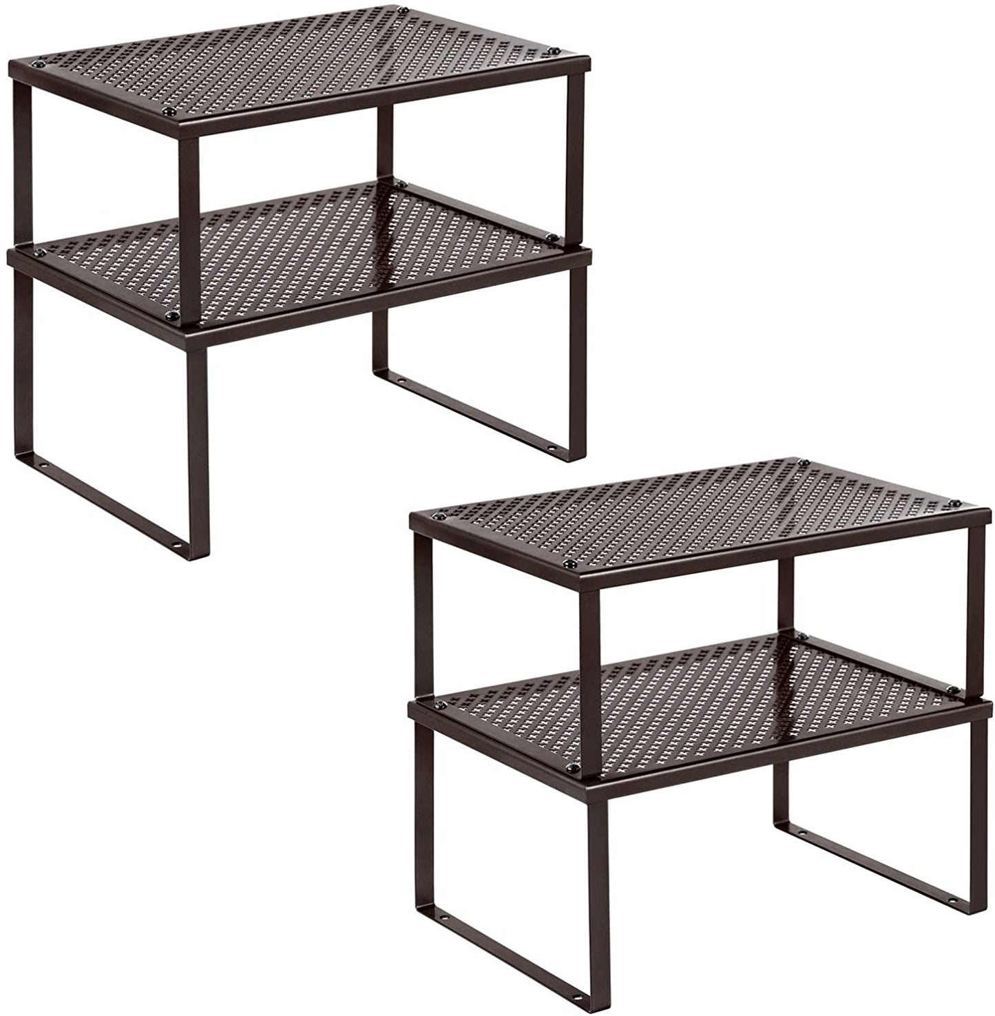 Set of 4 Expandable Metal Cabinet Shelf Organizer