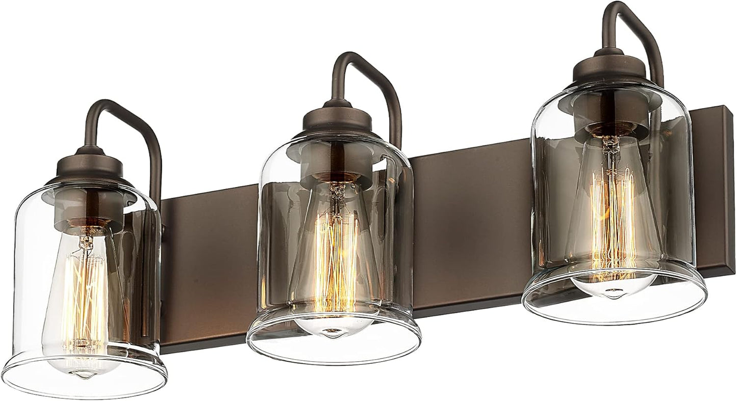 Farmhouse Glass Bathroom Vanity Light Fixture