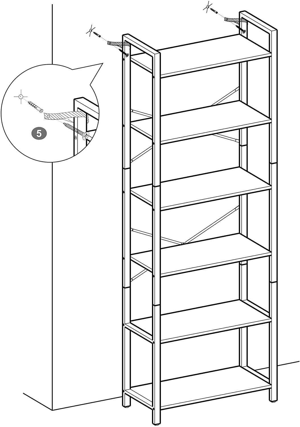 6-Tier Bookshelf & Storage Rack