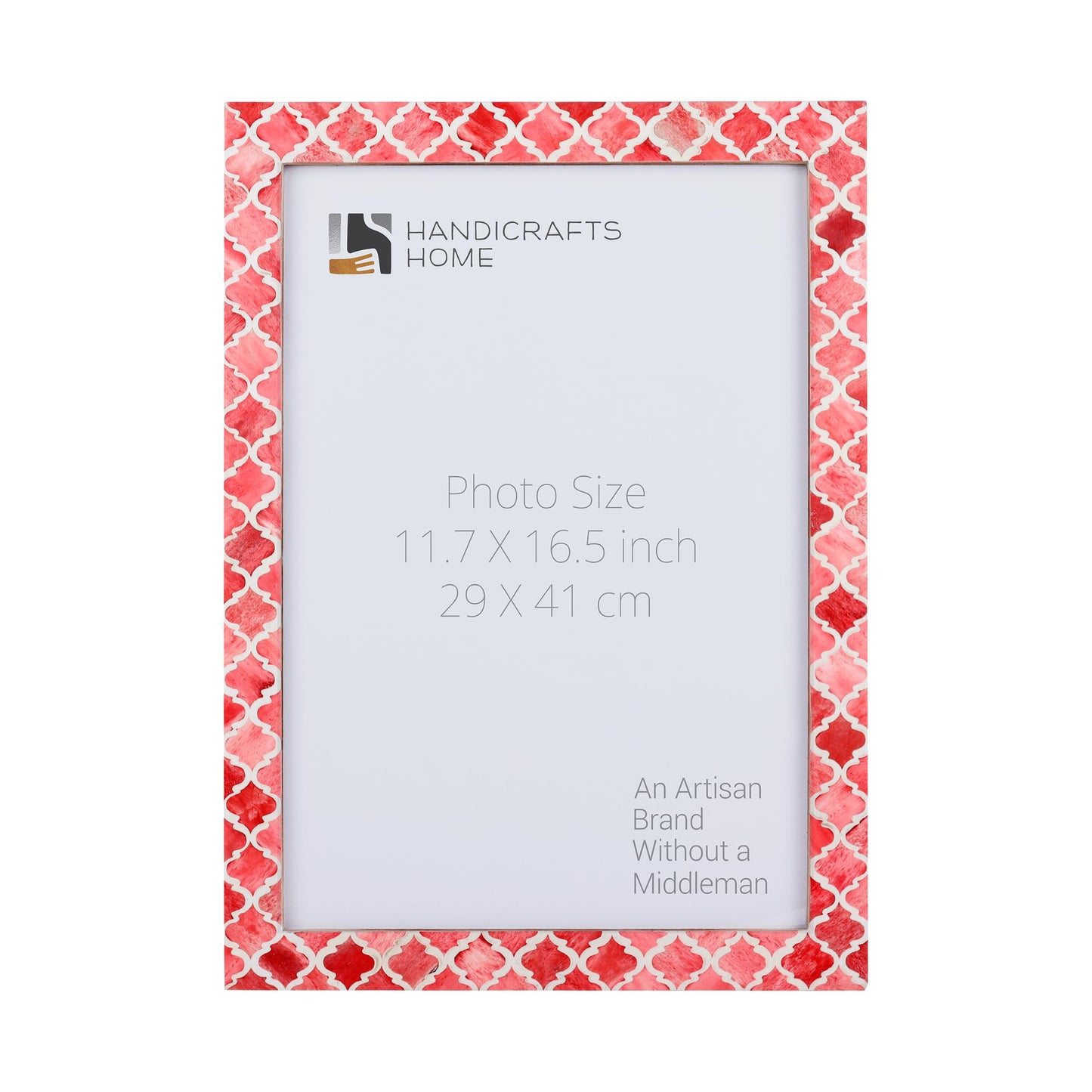 Poster Picture Frame Moroccan Bone & Resin Inlay Collection in 6 Sizes, Red