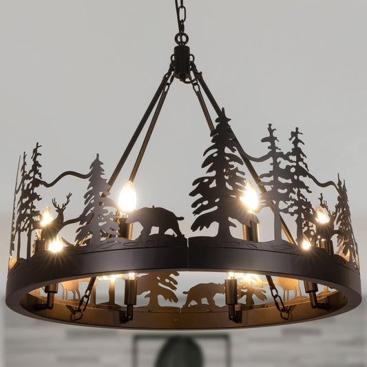 Black Forest Wagon Wheel Chandelier