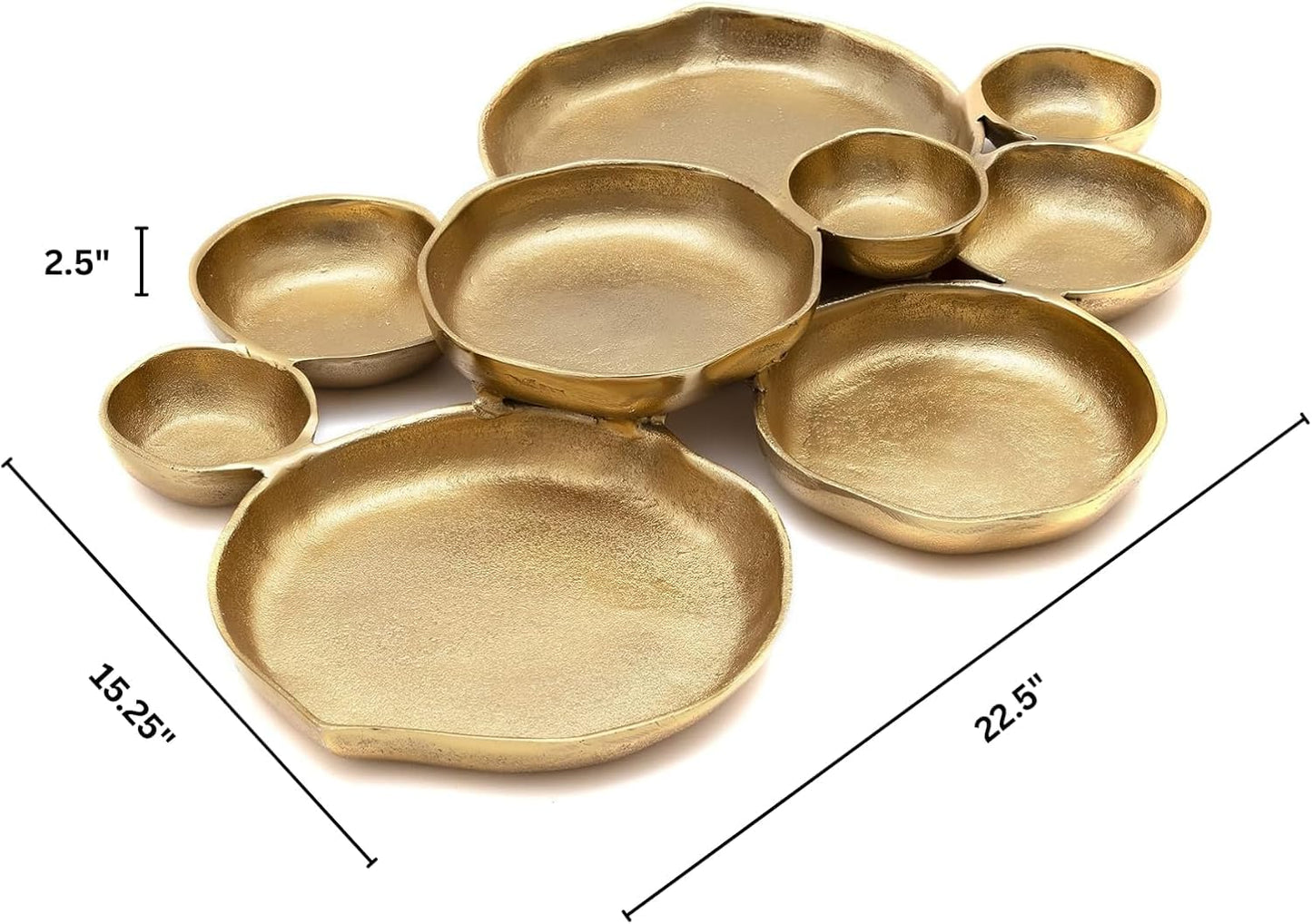Cluster Decorative Bowls, Bright Gold Brass - Decoration, Snack Tray Bowl