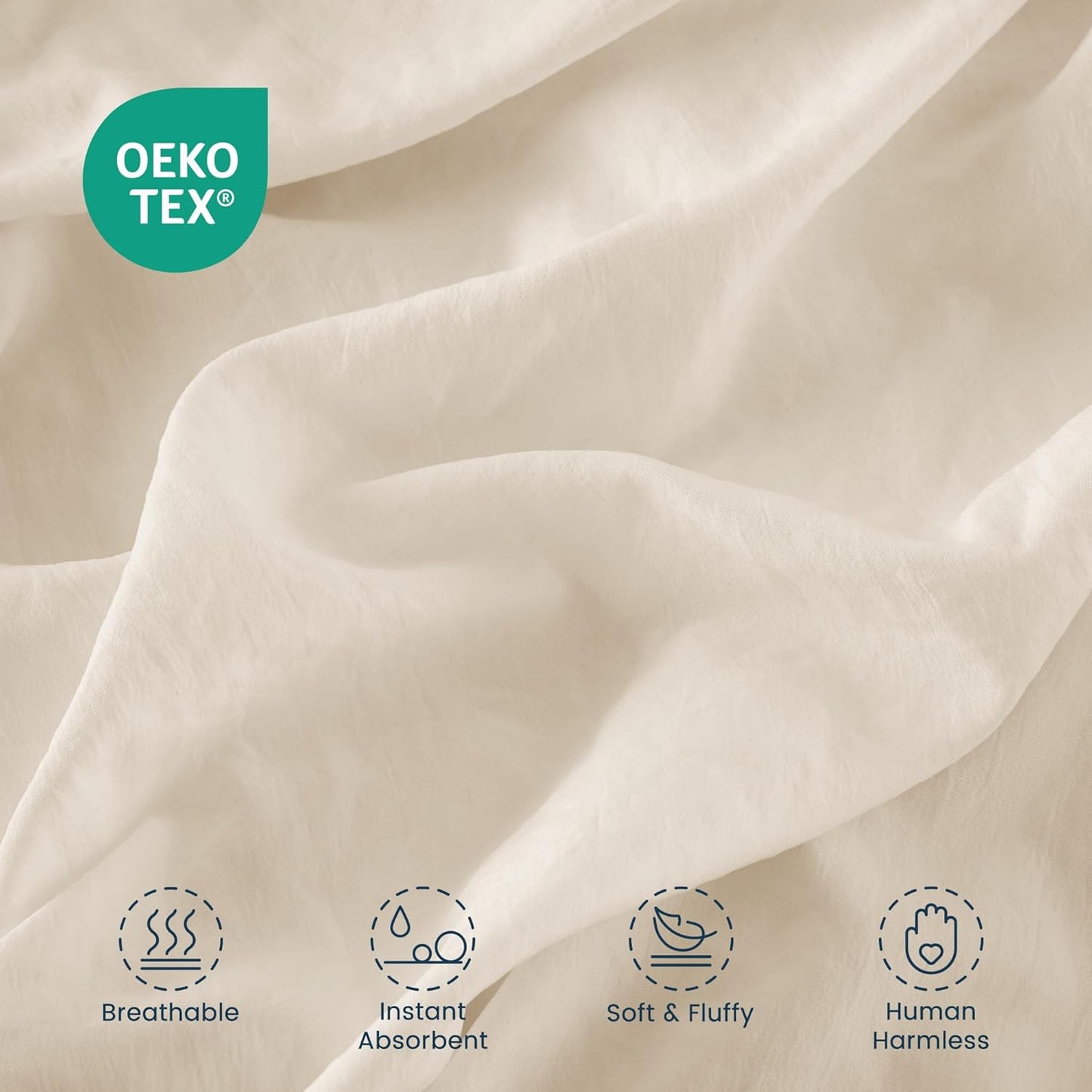 Stone Washed Duvet Cover Set - Beige