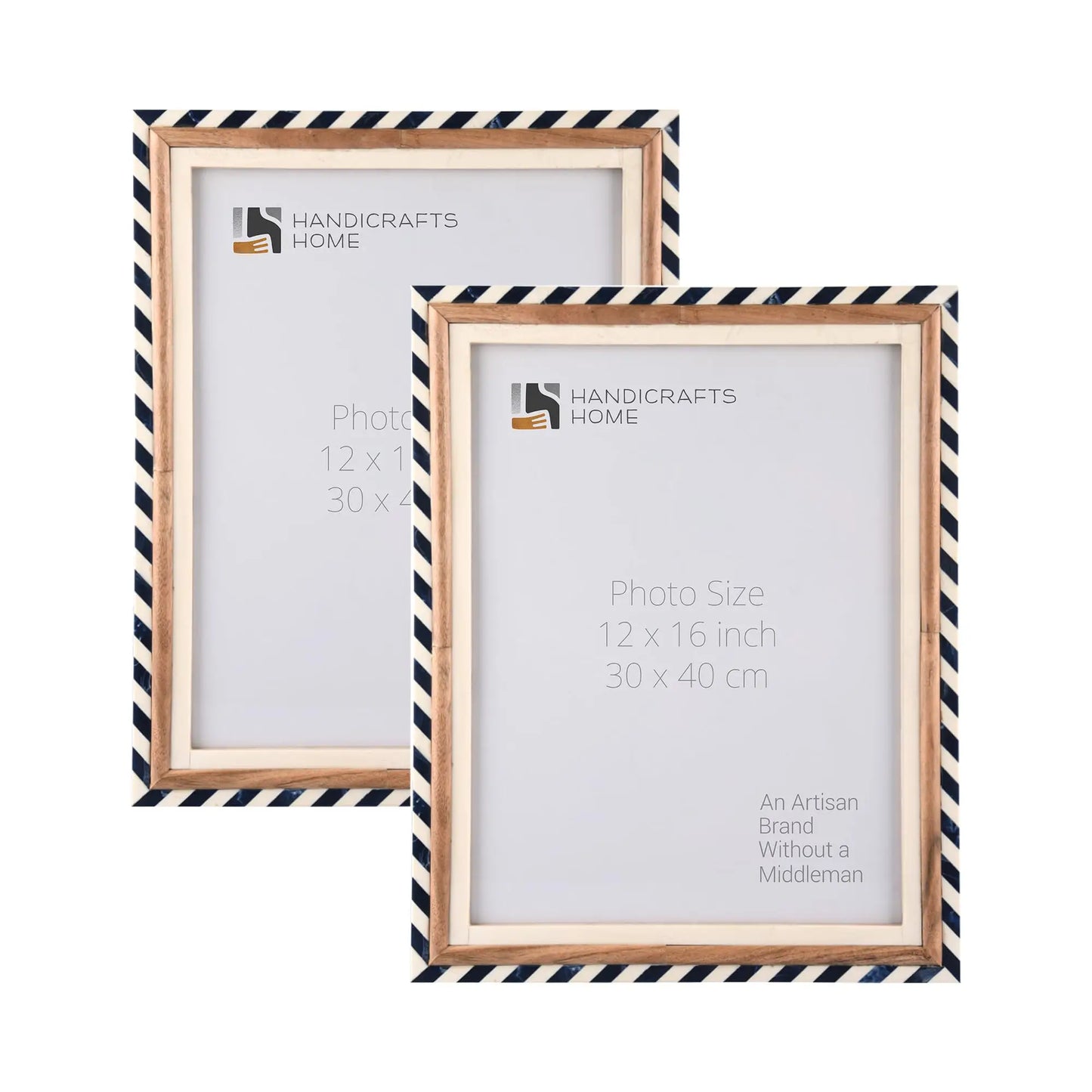 Marquet Bevel Picture Frames Pack of 2 Blue & White - Available in 5 Sizes