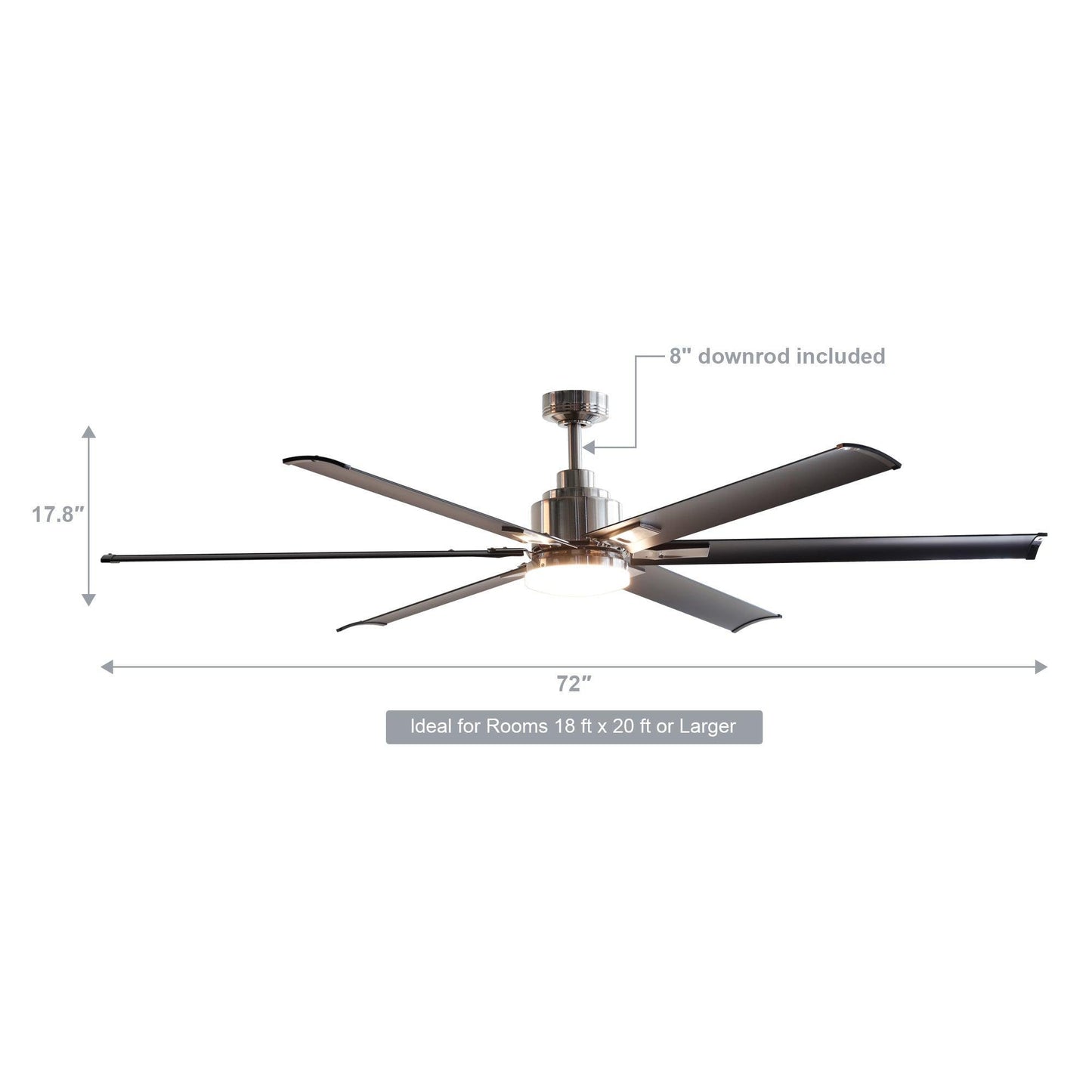 72" Bankston 6-Blade Led Ceiling Fan With Remote Light Kit Included