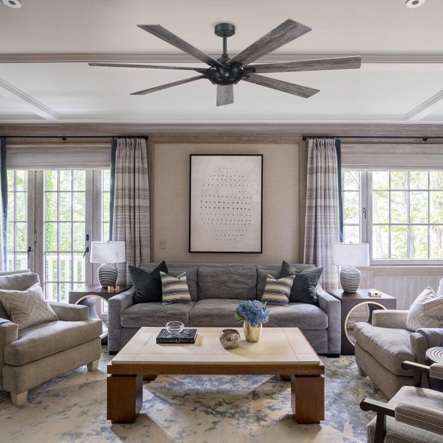 72 Modern Rustic Ceiling Fan 7-Blades