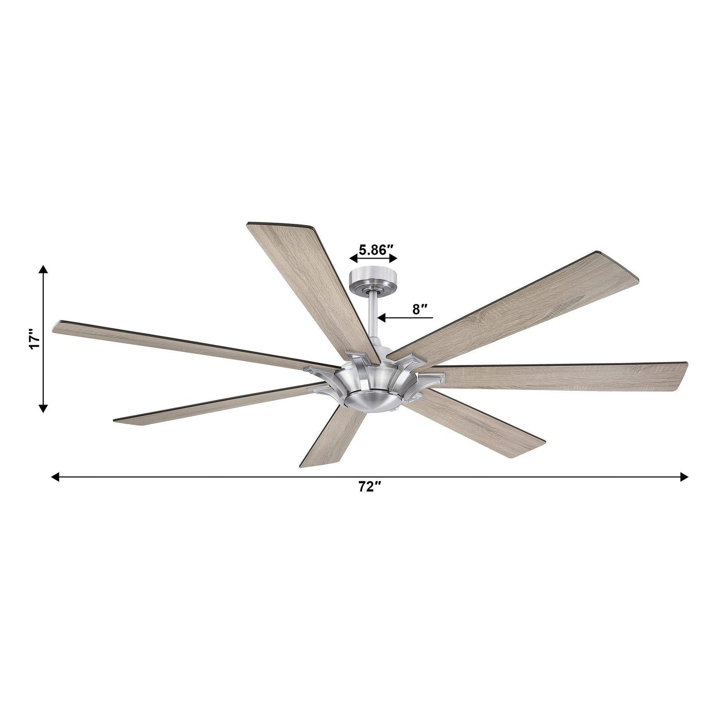 72 Modern Rustic Ceiling Fan 7-Blades