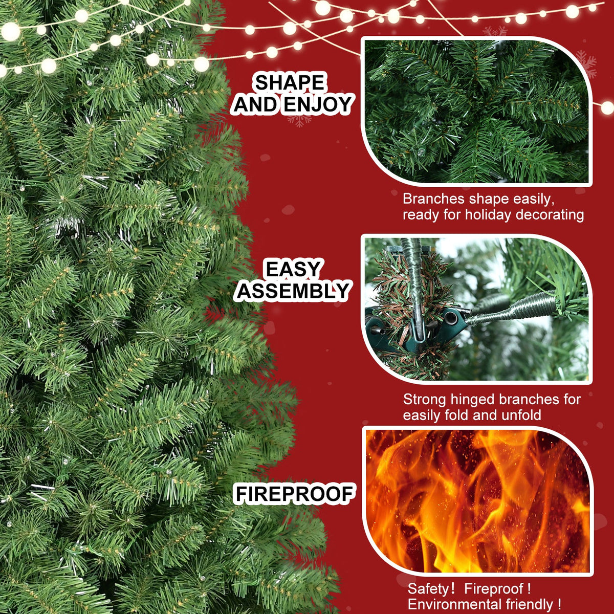 8ft Christmas Tree with Memory Wire