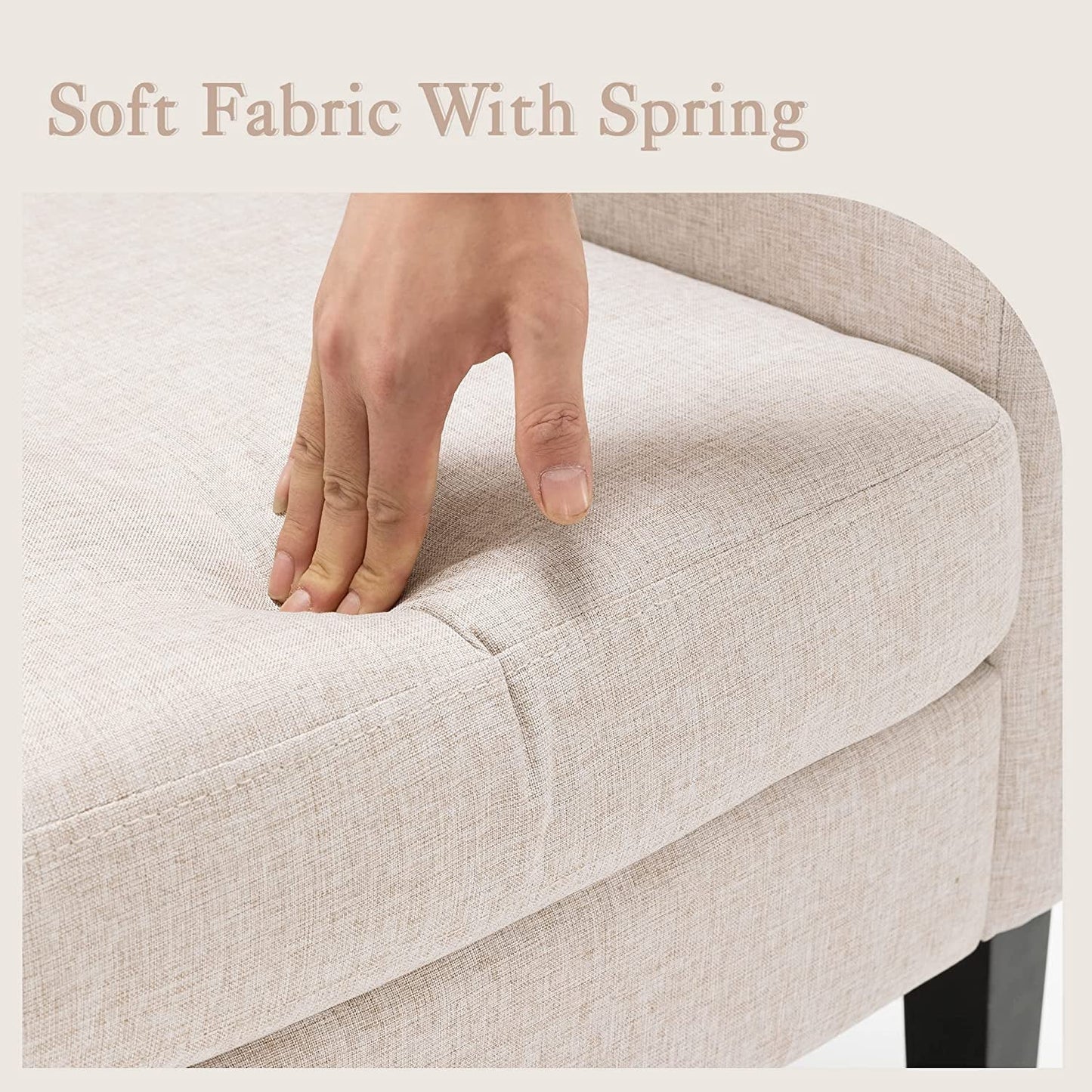 Linen Accent Chair With Button Tufting For Living Room