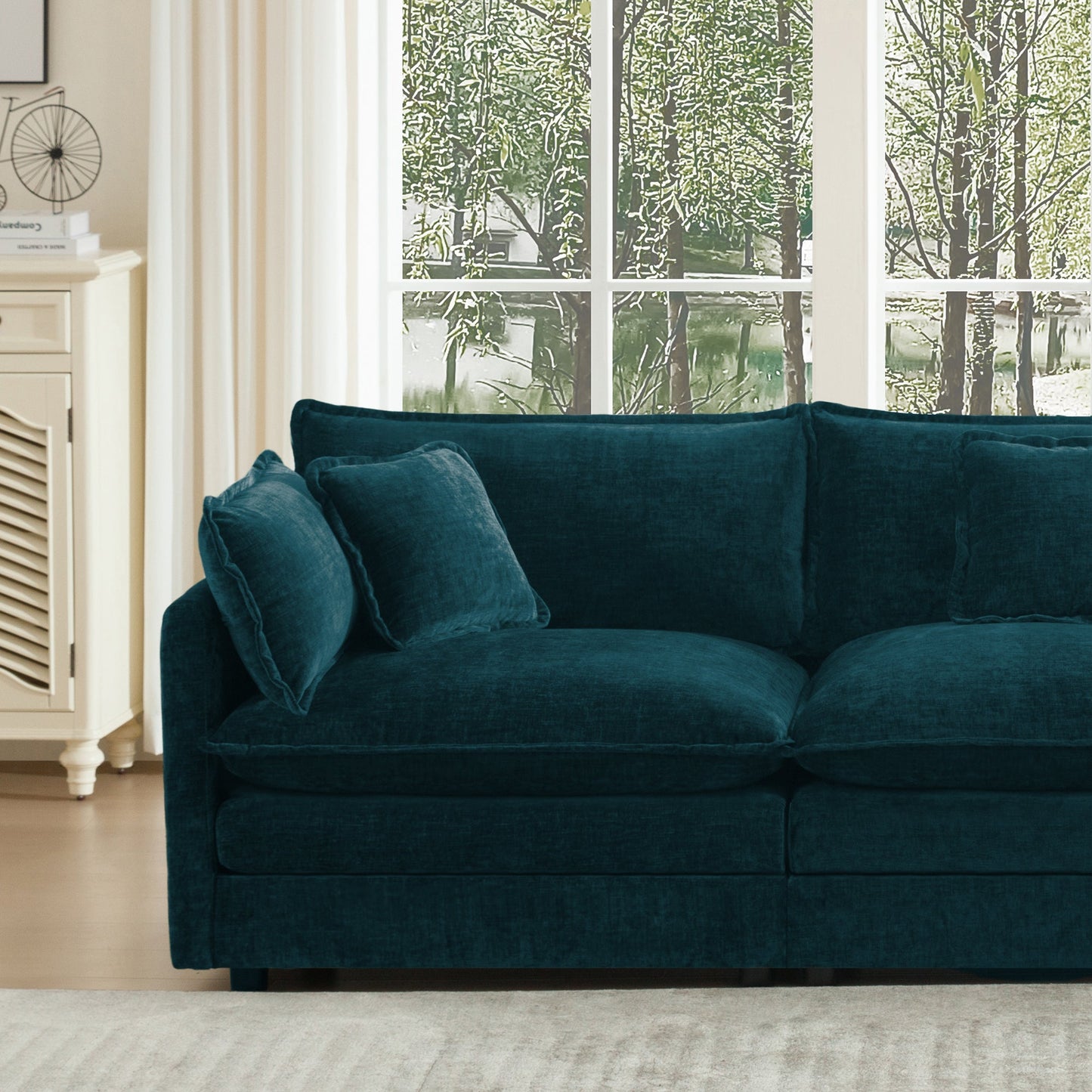 Free Combination Modular Sofa - 4 Seater Chenille Fabric