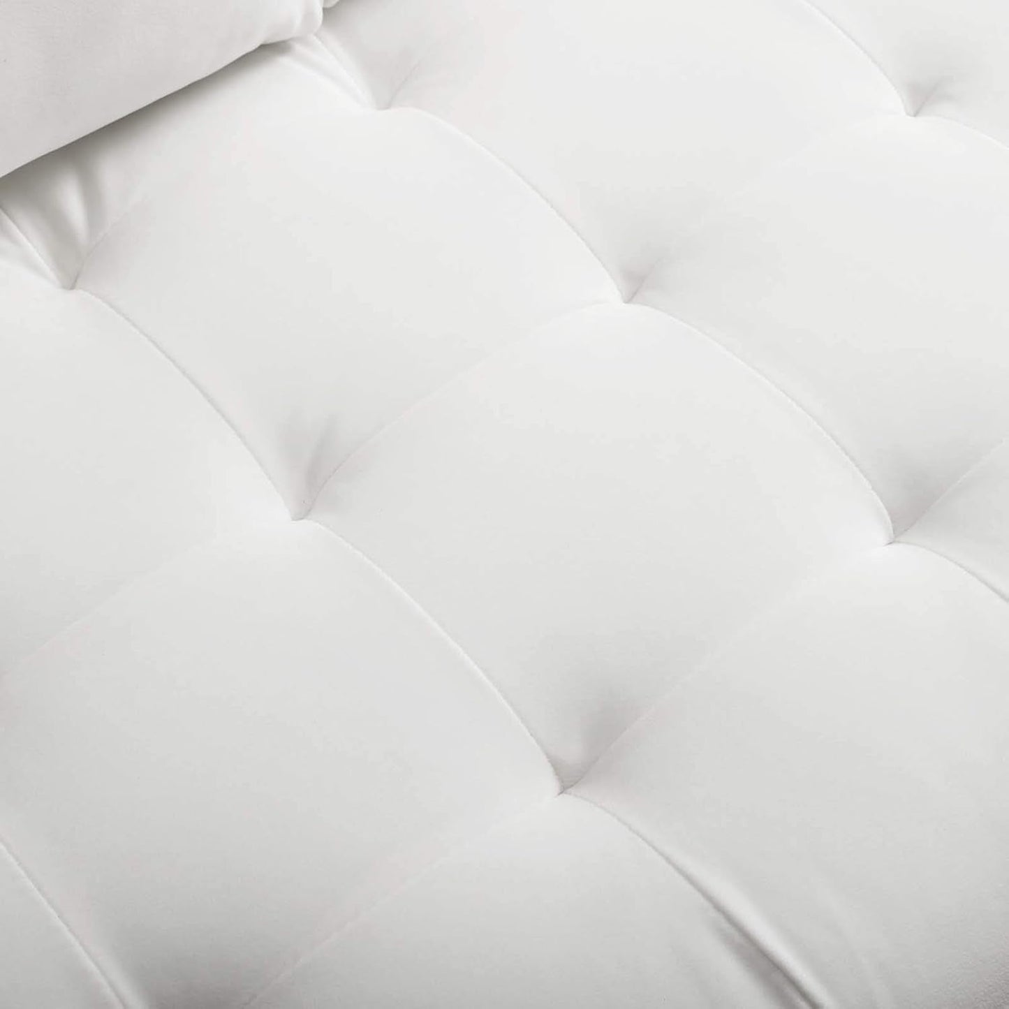 Valour Performance Velvet Sofa White Mid Century Modern
