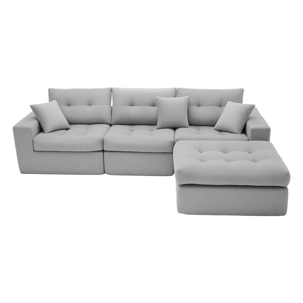 Corduroy Corner Chaise Compression Sofa Bed