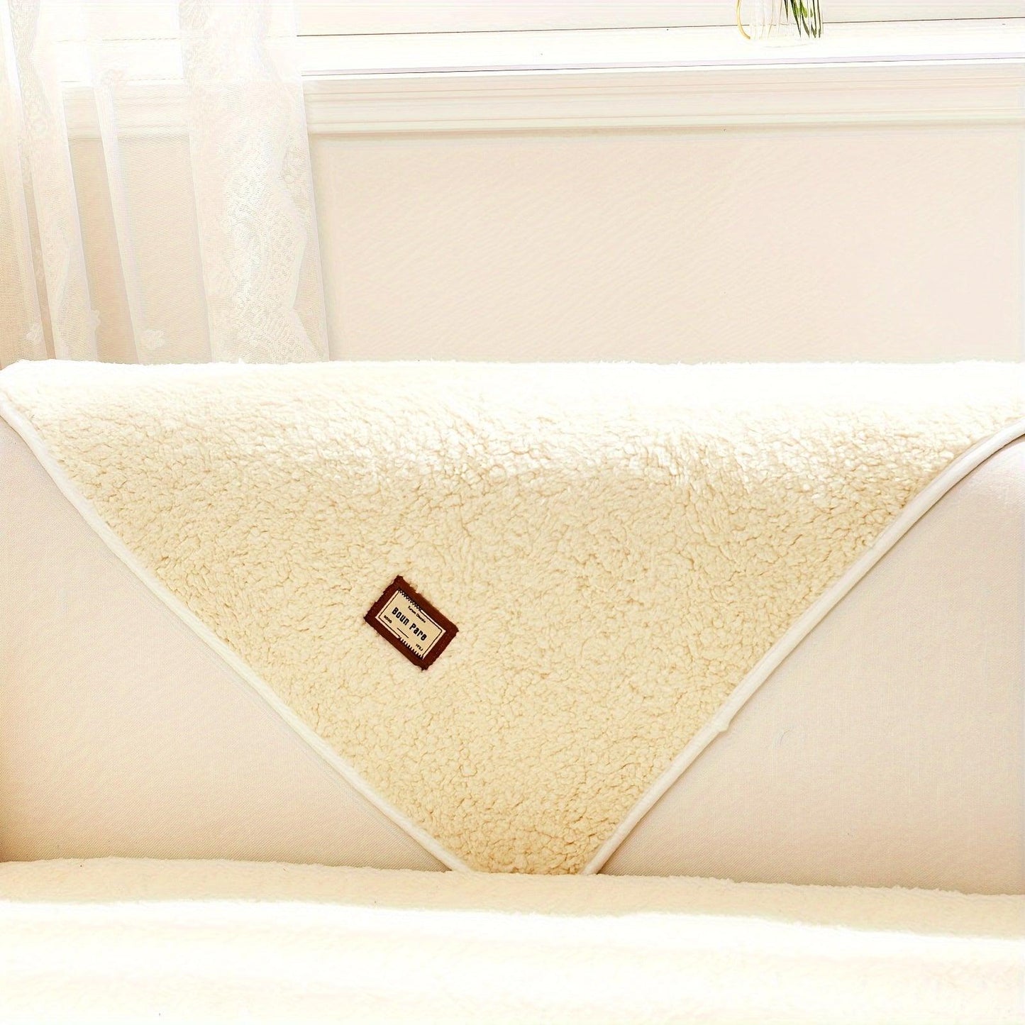 Durable 3 cushion couch cover | High-Quality Plush Sherpa Sofa Cover