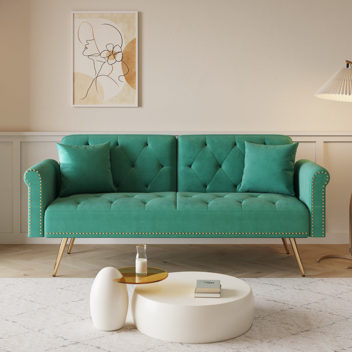 Velvet Sofa Bed - 69.7 Inches