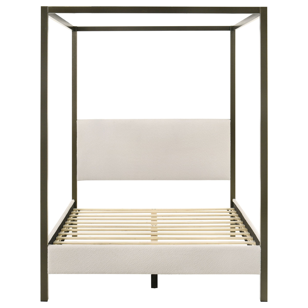 Mellie Vanilla Upholstered Queen Canopy Bed