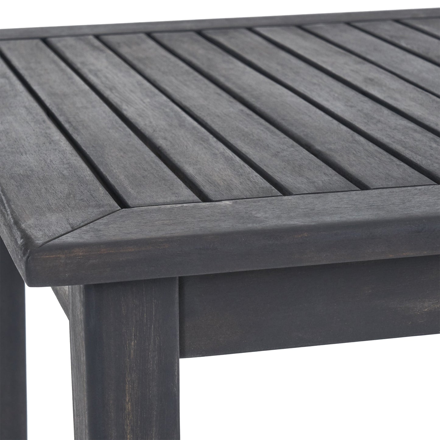 Outdoor Minimalist Acacia Wood Rectangle Bar Table