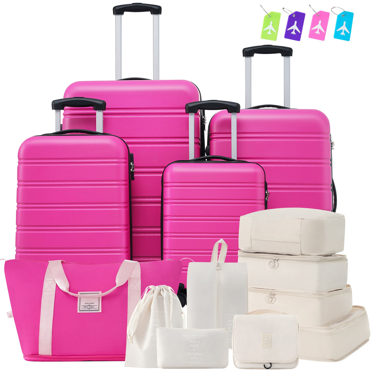 Hardshell Luggage Sets 4 pcs + Bag Spinner Suitcase with TSA Lock