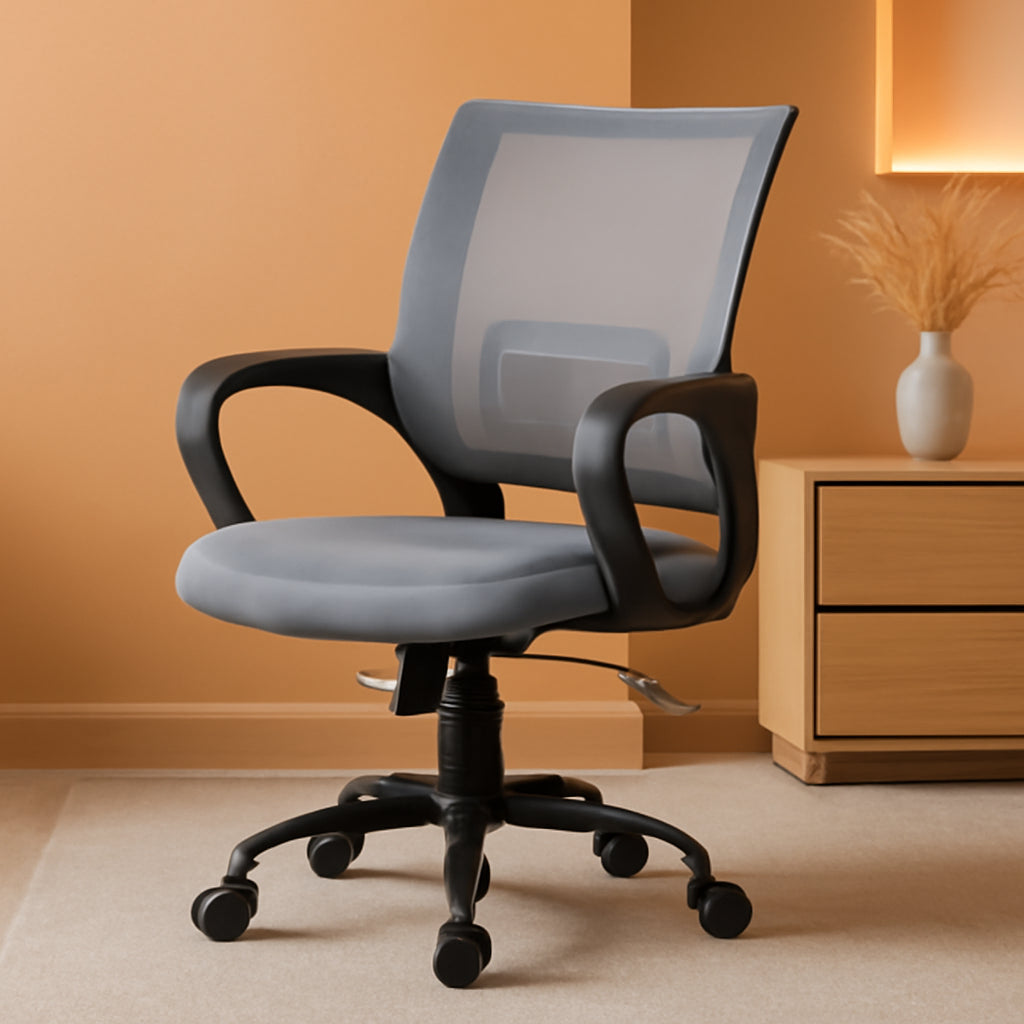 Ergonomic Mesh Office Chair With Lumbar Support Grey