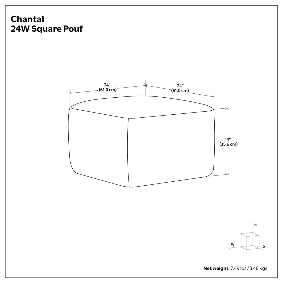 Chantal Square Pouf