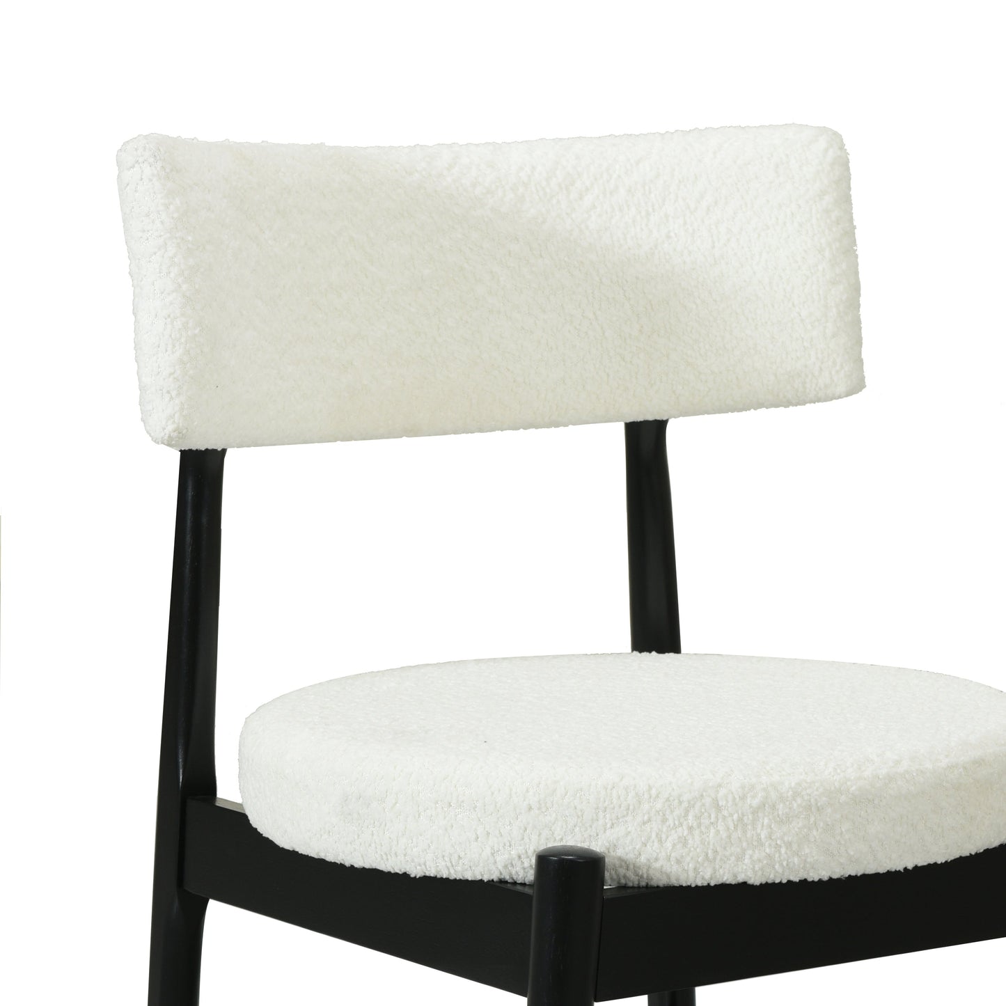 Mid Century Modern Counter Stool Set of 2 - Black & Beige