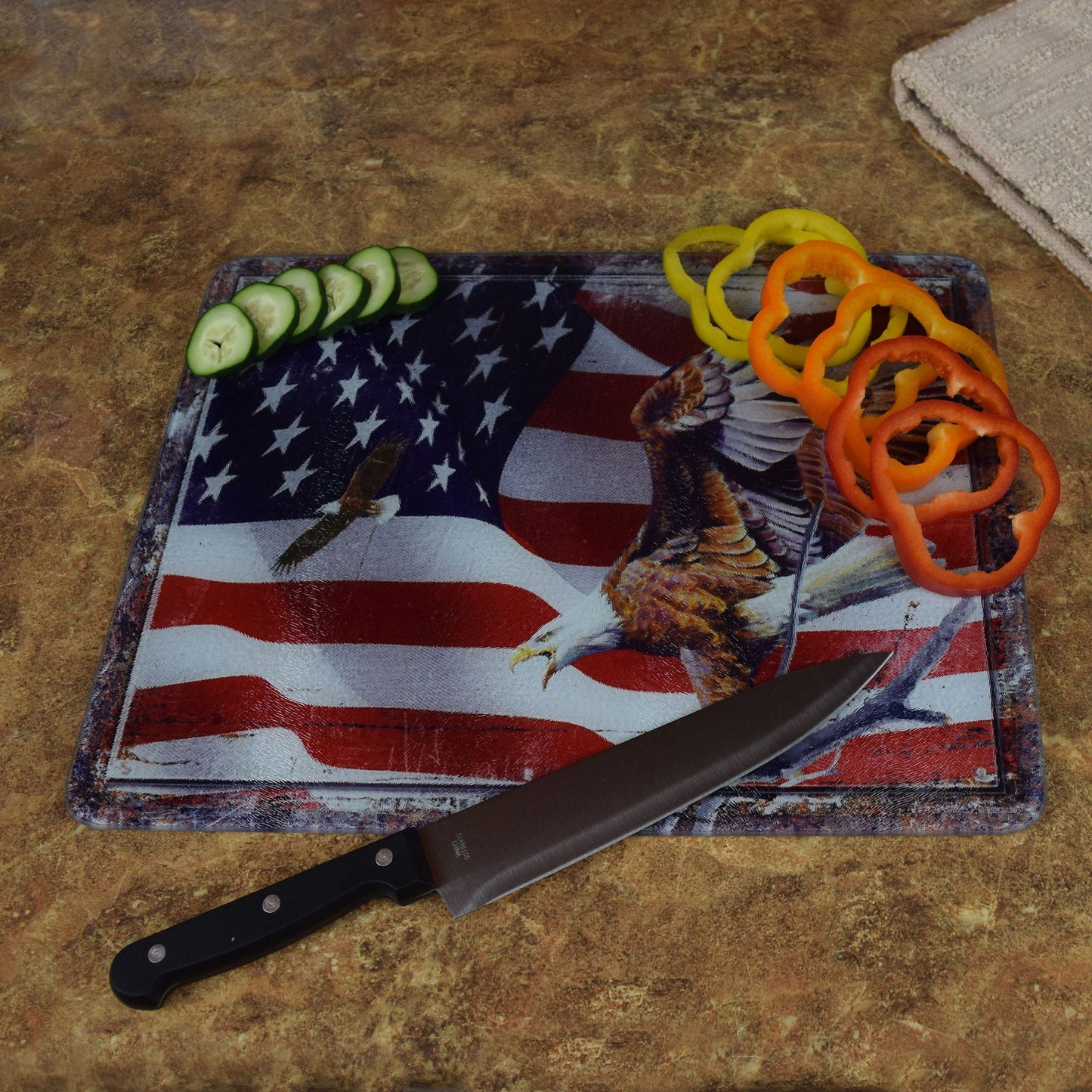 Cutting Board 12in x 16in-American Flag