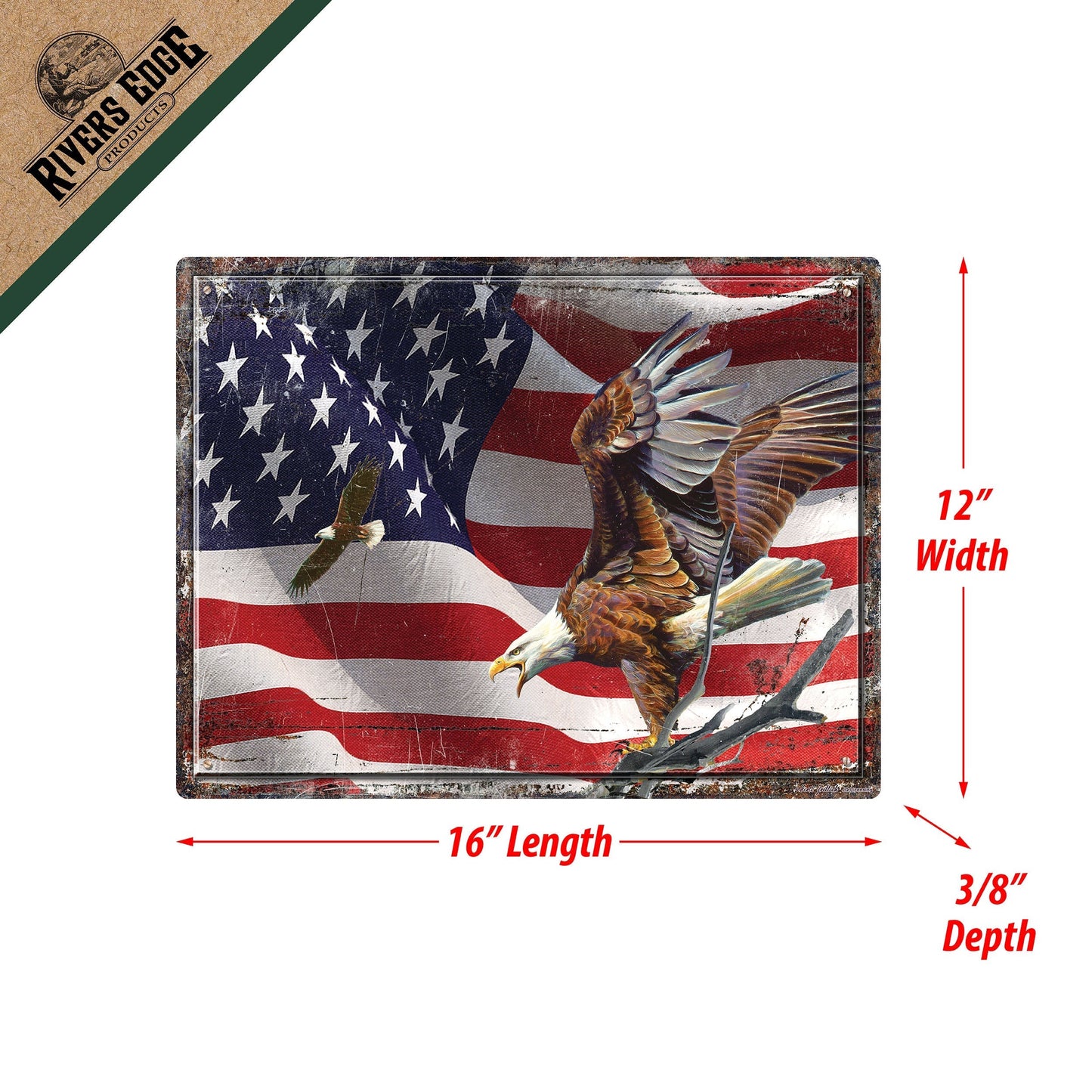 Cutting Board 12in x 16in-American Flag