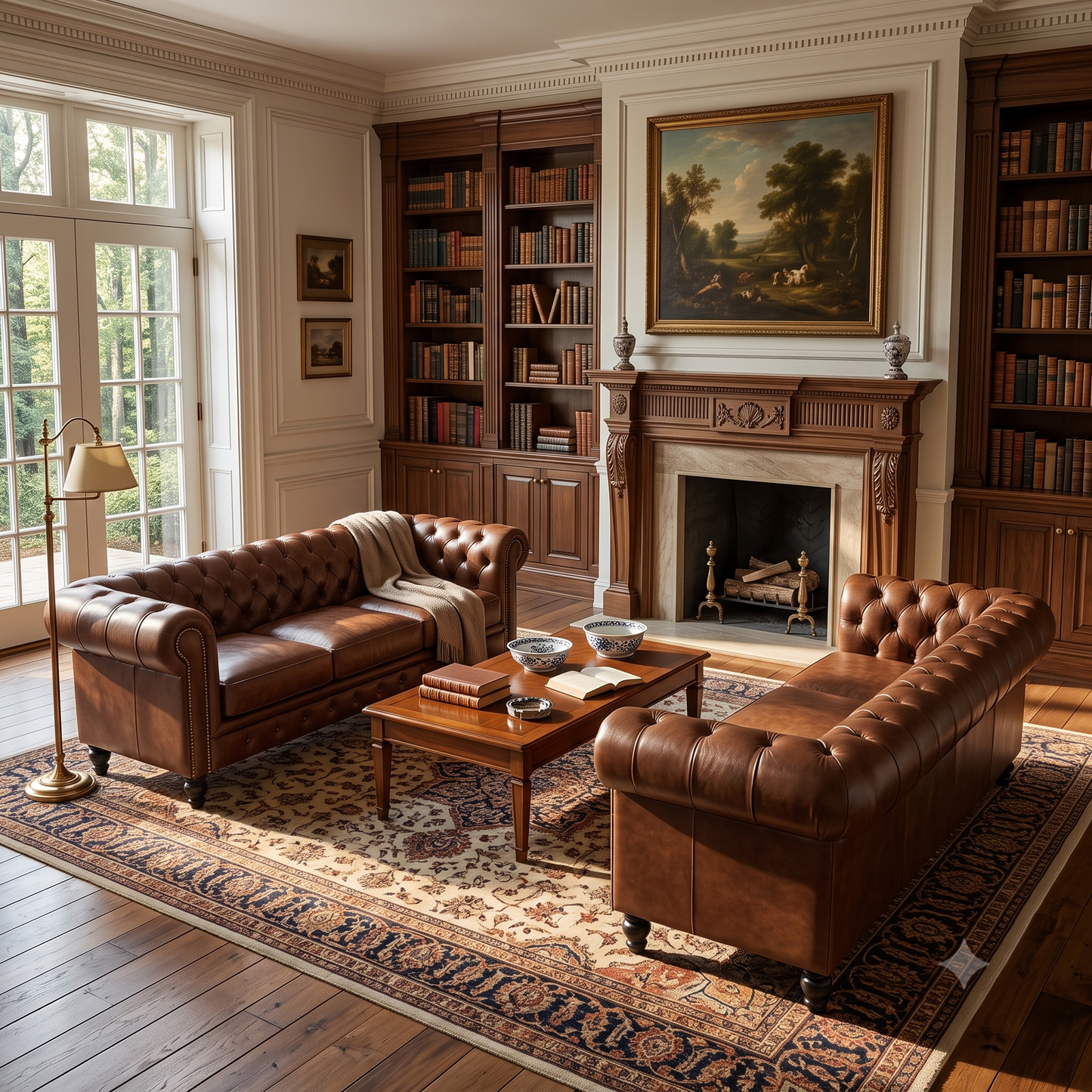 FX-P80PB-PUBR-2PC Chesterfield Sofa Set