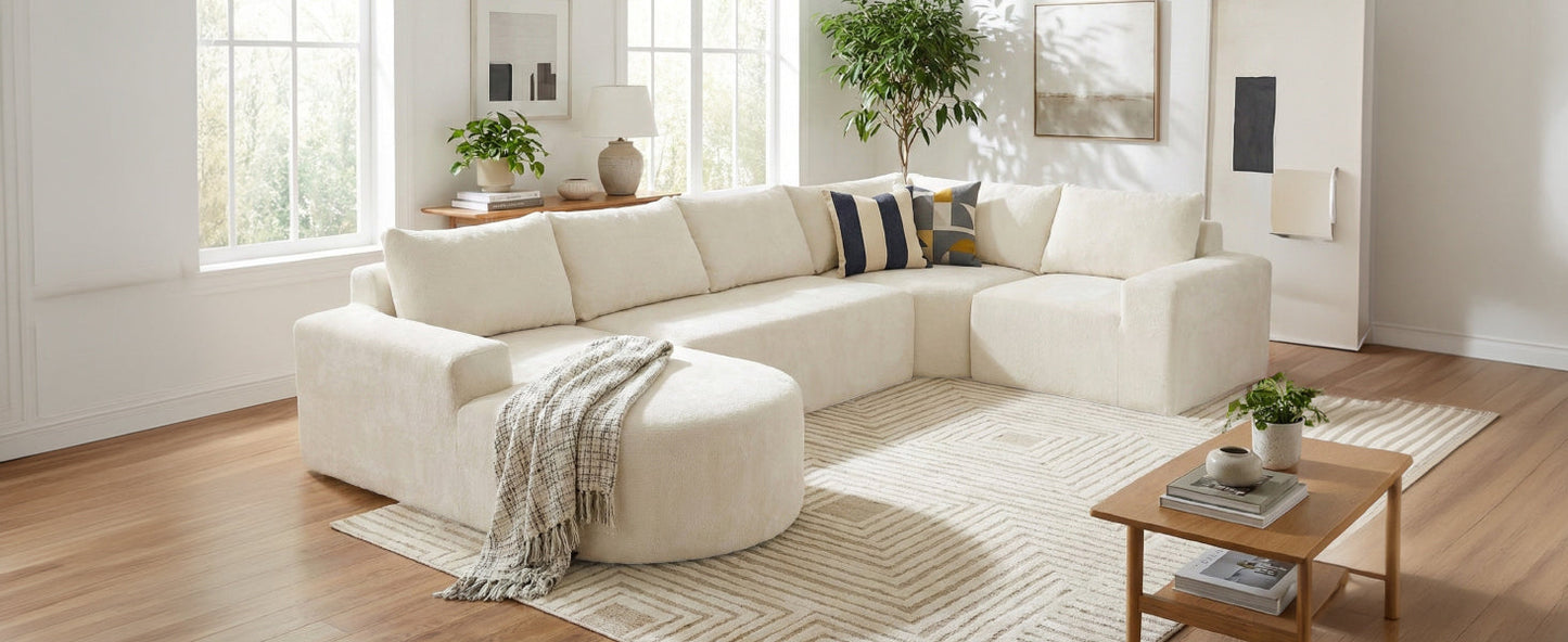 140.5" Oversized Modular Cloud Sectional Sofa
