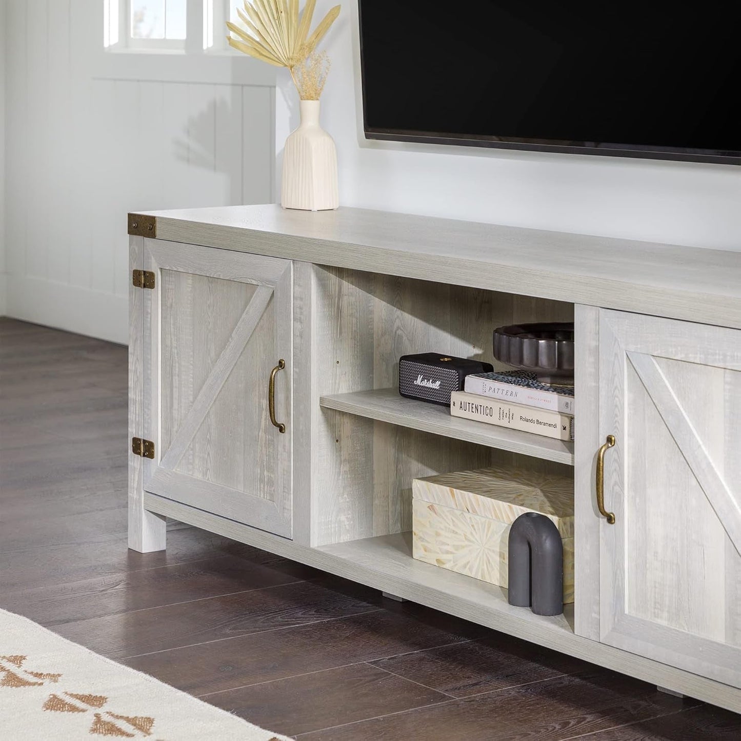 Georgetown Modern Farmhouse 70 Inch TV Stand Stone Grey
